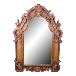 Late 20th Century Maitland-Smith Victorian Revival Baroque Rococo Style Over Mantel Wall Mirror