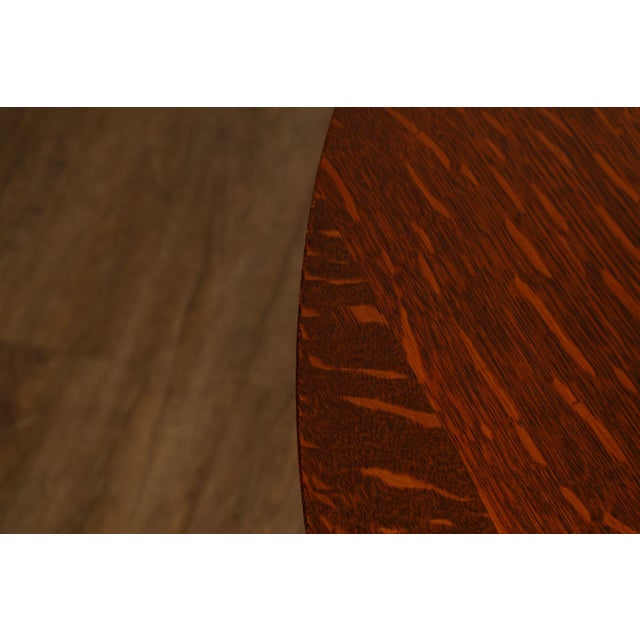 Antique L. & J.G. Stickley No. 716 Mission Oak Shoe Foot Round Dining Table For Sale - Image 12 of 18