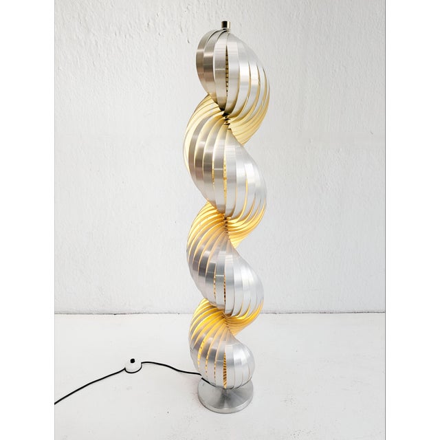 Vintage floor lamp by French lighting designer Henri Mathieu. This impressive statement lamp is a beautiful example of the...