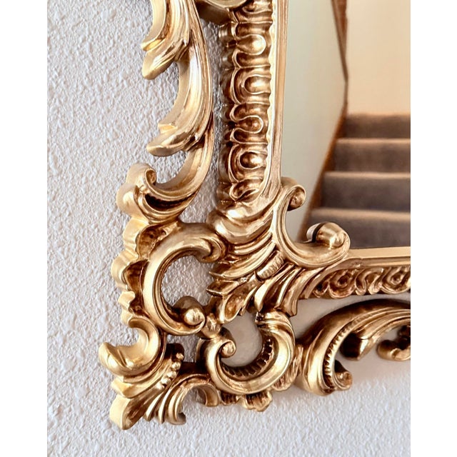 1990s Stunning Vintage Rocco Revival Mirror**Large Ornate Gold Frame W/ Acanthus Scrollwork**OBO For Sale - Image 5 of 5