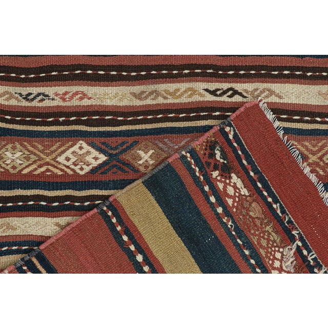 Textile 1950s Vintage Shahsavan Persian Kilim With Geometric Patterns by Rug & Kilim For Sale - Image 7 of 8