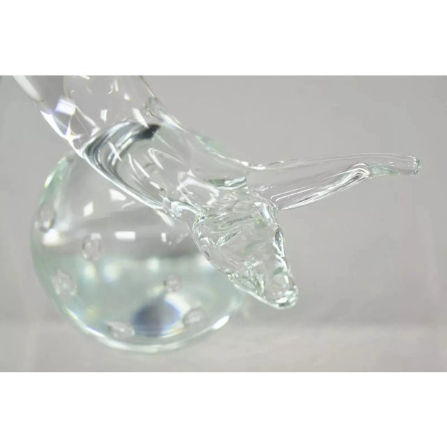 Royal Gallery Italian Crystal Glass 12" Dolphin Fish Sculpture Murano Style For Sale - Image 4 of 10