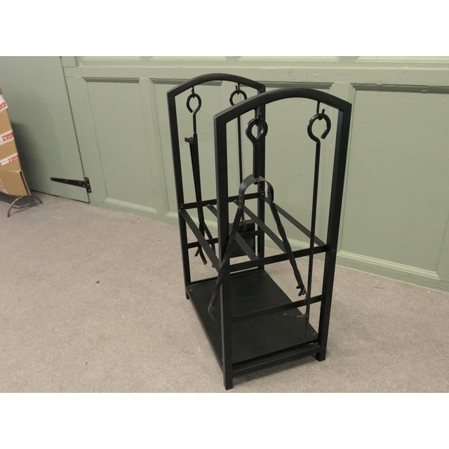 Swedish Postmodern Ironwork Log Tidy and Tools, 1960, Set of 5 For Sale - Image 4 of 8