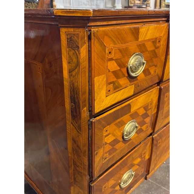 19th Century 19th Century Italian Inlaid Walnut Commode For Sale - Image 5 of 6