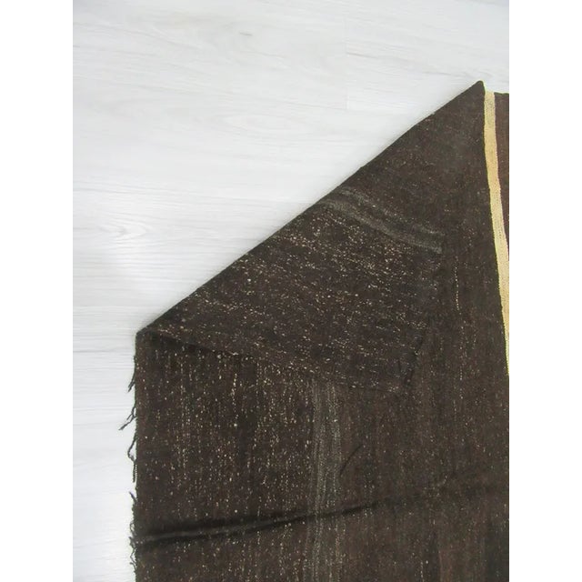 Mid 20th Century 1960's Vintage Kilim White Striped Rug- 5′8″ × 12′ For Sale - Image 5 of 6