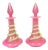 Pair French Pink Opaline Perfume Bottles with Green Serpents Attrib. Baccarat For Sale
