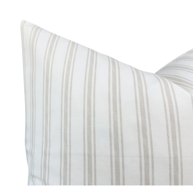 ⭐️ Ships Within 2 Days On the Front: Stiped Woven Fabric On the Back: Ivory Linen Fabric All pillow covers are sewn...