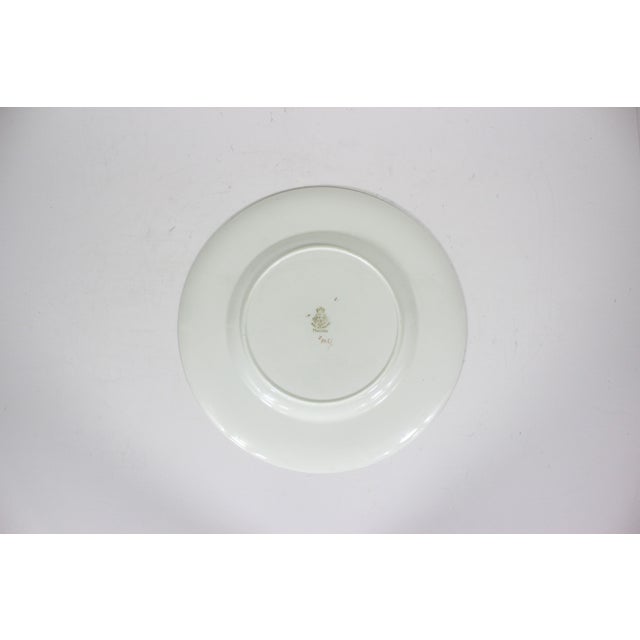 English Antique Royal Worcester Z506 Dinner Plate With Green Edge 10.5” Plate England For Sale - Image 3 of 9