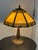 Arrow Lighting Vintage Tiffany-Style Amber Slag Glass Table Lamp, Vintage For Sale - Image 11 of 12