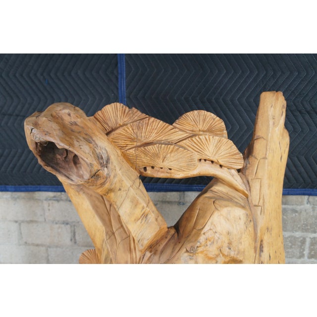 Mid 20th Century Large Hand Carved Heron Bird Sculpture For Sale - Image 9 of 10