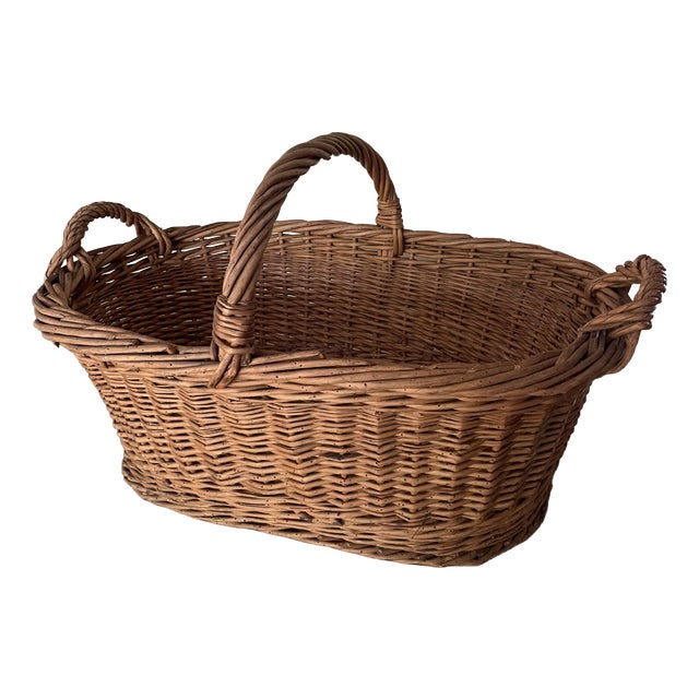 Basket with Large Handle, 1890s For Sale