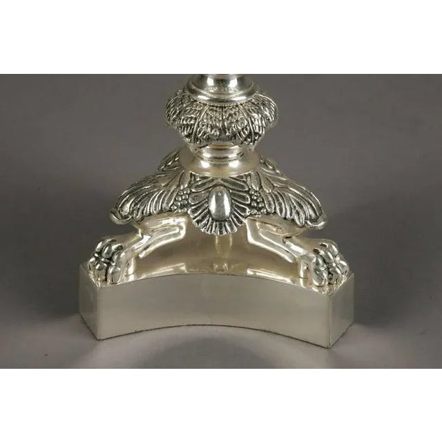 Silver 20th Century Empire Style Candelabra For Sale - Image 8 of 11