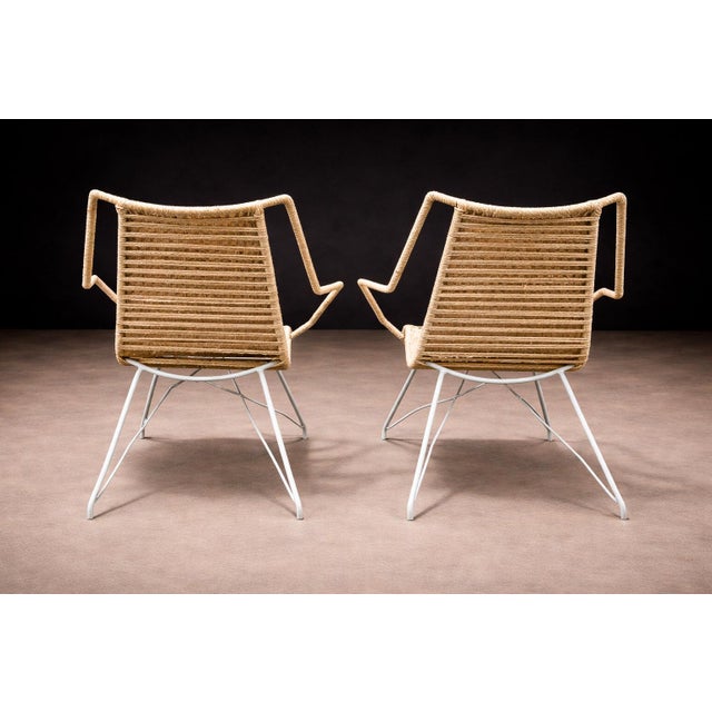 Metal Brazilian Modern Armchairs in Iron & Sisal, Carlo Hauner, 1950s For Sale - Image 7 of 14