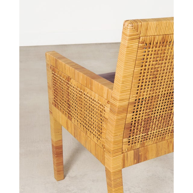 Set of Four Billy Baldwin for Bielecky Cane Dining Armchairs For Sale - Image 17 of 18
