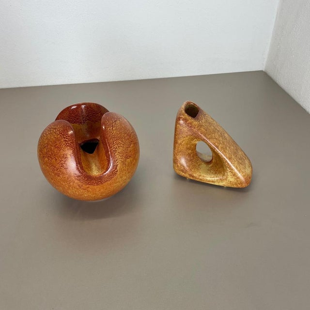 Ceramic Studio Pottery Vases attributed to Bertoncello Ceramics, Italy, 1970s, Set of 2 For Sale - Image 3 of 18