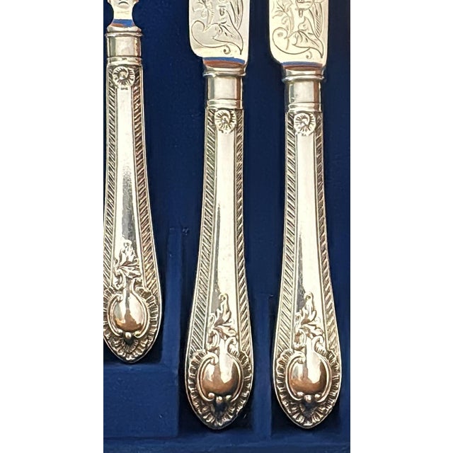 Late 19th Century Victorian English Wooden Box With a Complete Silver-Plated Flatware - 48 pcs For Sale - Image 13 of 18