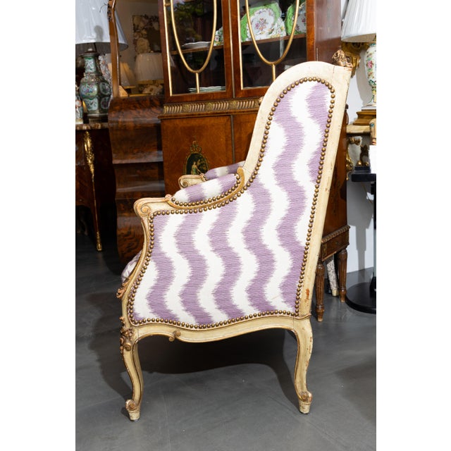 French Pair of 19th Century French Bergere Chairs For Sale - Image 3 of 8