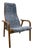 Yngve Ekström Lamino Teak Wood Frame Armchair With Sheepskin Fabric for Swedese For Sale