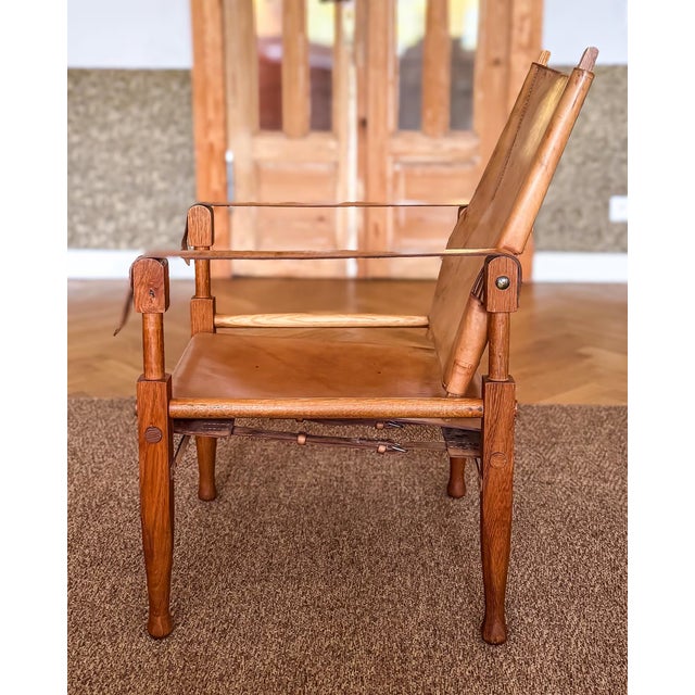 Wood Cognac Leather Safari Chair from Wilhelm Kienzle, 1950s For Sale - Image 7 of 14