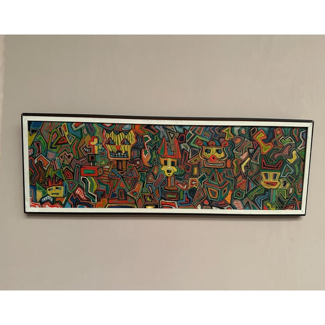 P. Schwabe, The Masks, 1962, Oil Painting on Canvas, Framed For Sale - Image 10 of 12