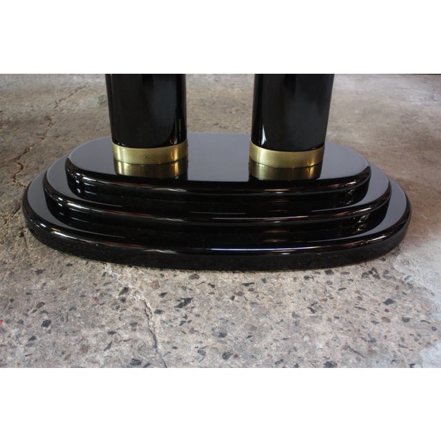 Vintage Henredon Black Lacquer and Burl Dining Set For Sale In New York - Image 6 of 13