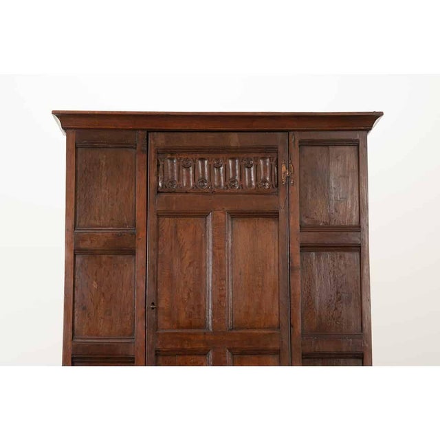 Wood English 18th Century Oak Armoire Cabinet For Sale - Image 7 of 12