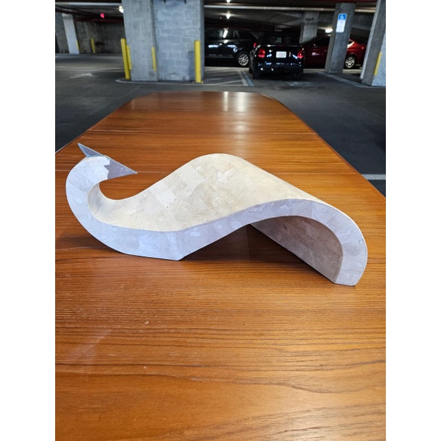 Maitland Smith Tessellated Stone Swan sold as found in vintage condition without damage.