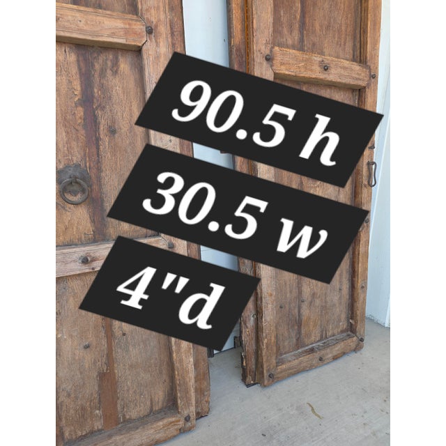 Rustic Antique Doors With Hand Forged Iron Elements For Sale - Image 9 of 17
