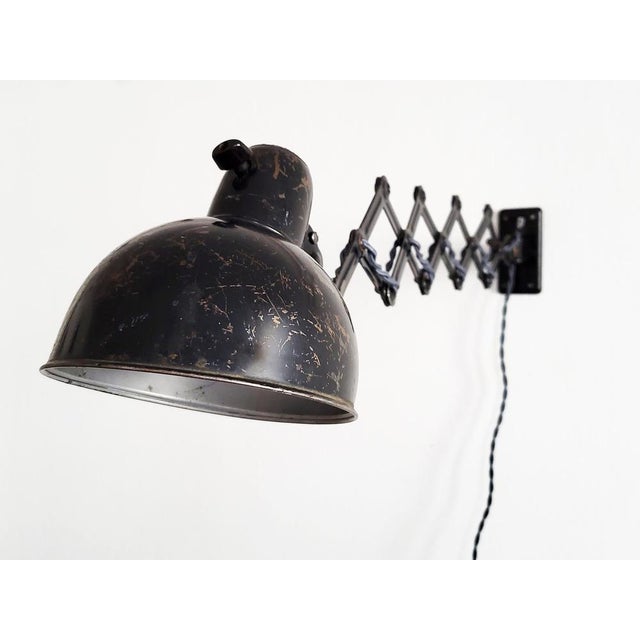 Black Model 6718 Scissor Arm Wall Lamp by Christian Dell for Kaiser Idell, 1930s For Sale - Image 8 of 16