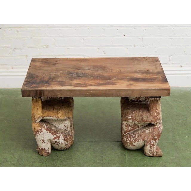 Monkey Vintage Rustic Wood Coffee Table | Chairish