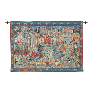 Joust at Camelot Loom Woven Tapestry - (Without Loops) 63 X 90 Cm (2'1" X 3'0") - Requires Rod Size 2