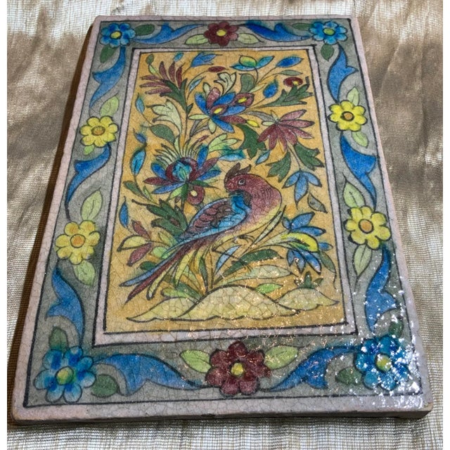 1960s Vintage Ceramic Persian Tile For Sale - Image 5 of 10