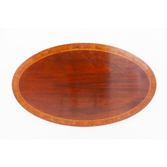 1920s Regency Revival Oval Coffee Table from Arthur Brett, 1920s For Sale - Image 5 of 6