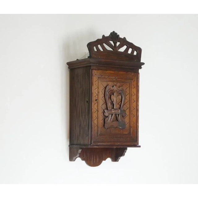Small Antique Hand Carved Wooden Cabinet For Sale - Image 10 of 10