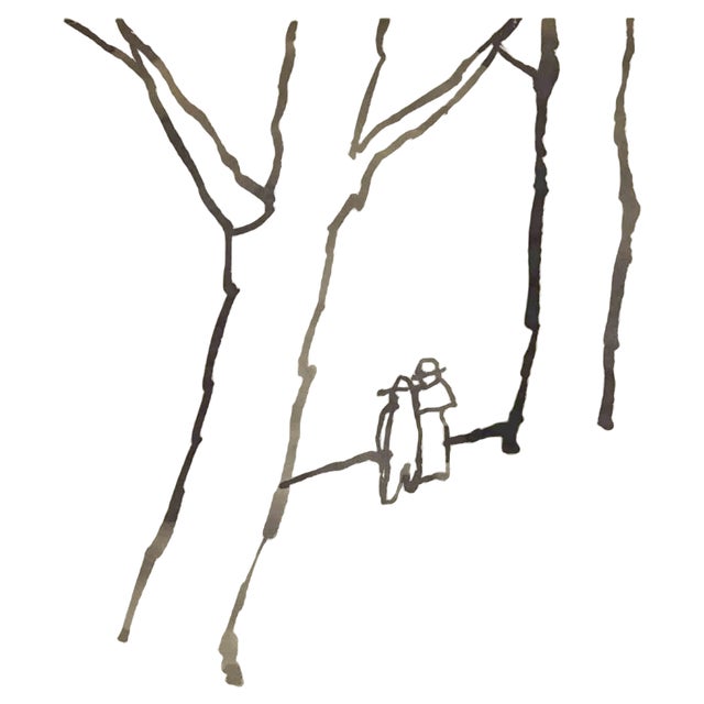 Mino Maccari, Into the Woods, Watercolor, 1960s For Sale