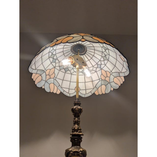 Tiffany Style Brass Table Lamp For Sale - Image 18 of 18