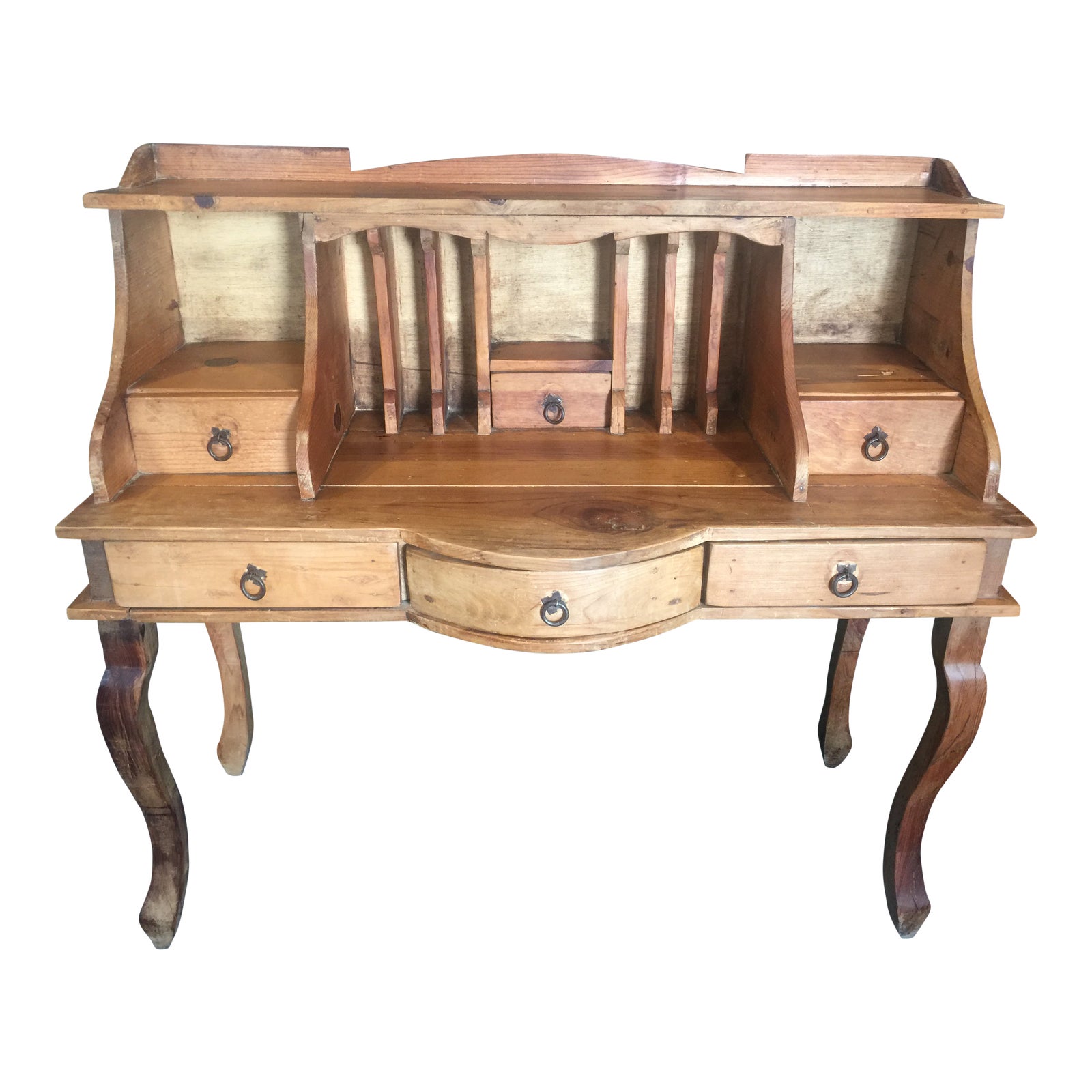 1970s French Country Louie XV Provincial Writing Desk With Hutch Chairish