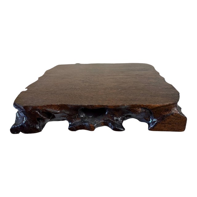 Vintage Chinoiserie Solid Wood Stand 5.5'w For Sale