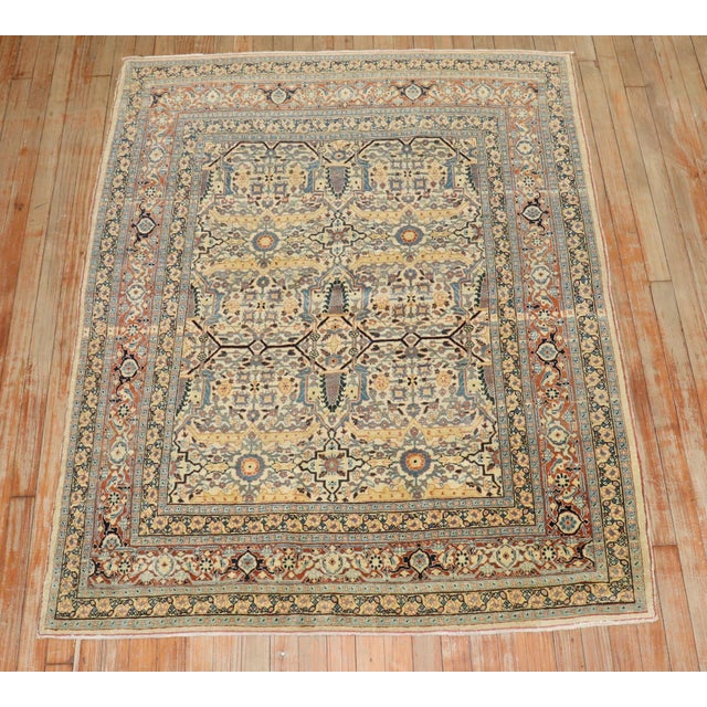 Description a late 19th Century Persian Tabriz Hadji- Jali Li superfine quality rug Details rug no. j2847 size 4' 3" x 5'...