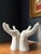Monumental Vintage Italian White Ceramic Hands Bowl Sculpture, Made in Italy For Sale - Image 9 of 11