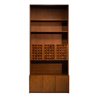 Large Bookcase in Carved Slavonian Oak by Giuseppe Rivadossi, Italy, 1970s For Sale