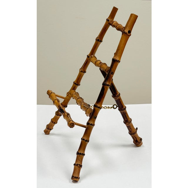 Late 20th Century Vintage Large Faux Bamboo Table Easel For Sale - Image 5 of 7