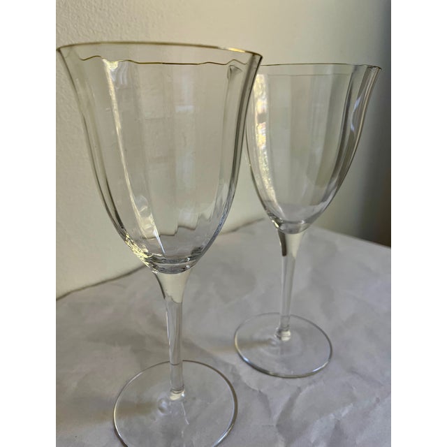 Contemporary 1990s Gorham Crystal "Laurin Gold" Water Goblets- a Pair For Sale - Image 3 of 4