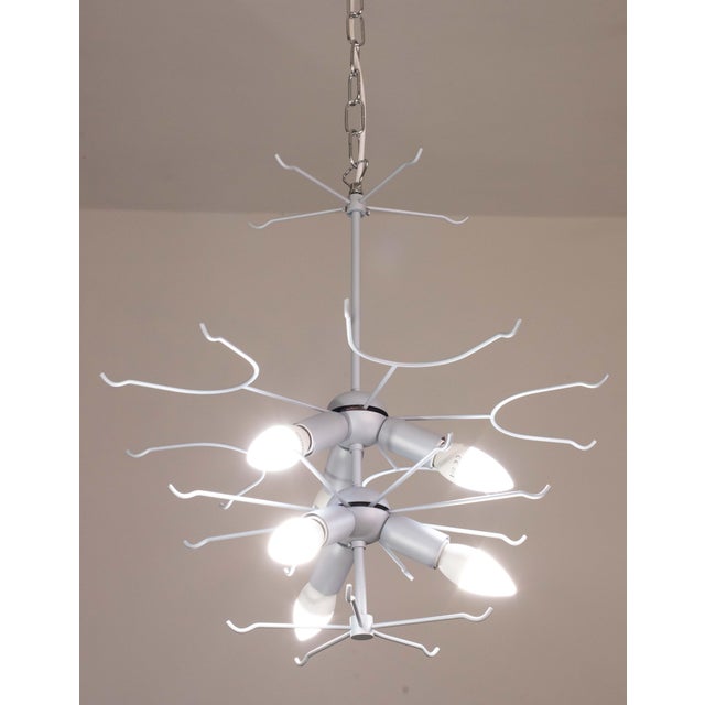 Vistosi White Murano Glass Teardrop-Shaped Discs Chandelier, Italy, 1970s For Sale - Image 13 of 15