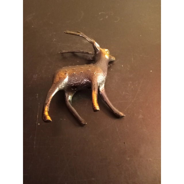 Contemporary 1980s Bronze Reindeer Figurine For Sale - Image 3 of 7