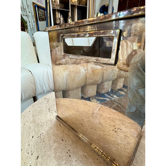 Mid-Century Modern Polished Metal Basket For Sale - Image 9 of 9