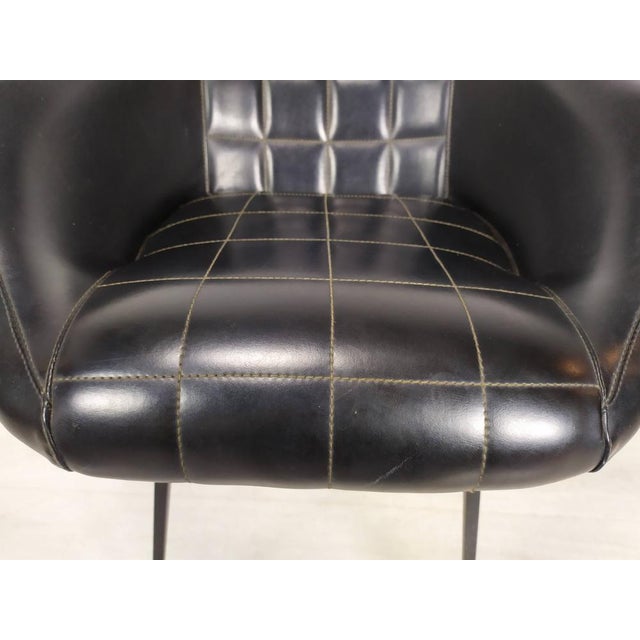 Set of Vintage Black Skai Armchairs, 1960s For Sale - Image 16 of 18
