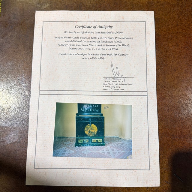 Antique Gansu Table Top Chest 1850-1870 “The Red Cabinet” For Sale In Las Vegas - Image 6 of 6