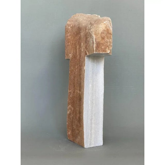 Nearly a cross hand carved marble sculpture by tom von kaenel. Dimensions: d 8 x w 23 x h 40 cm. Materials: marble. This...