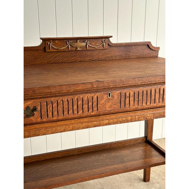 Antique Oak Server Table, C. 1890 For Sale - Image 4 of 16